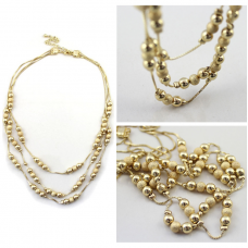 FOREVER 21 Multilayer Metallic Chain and Beads Necklace